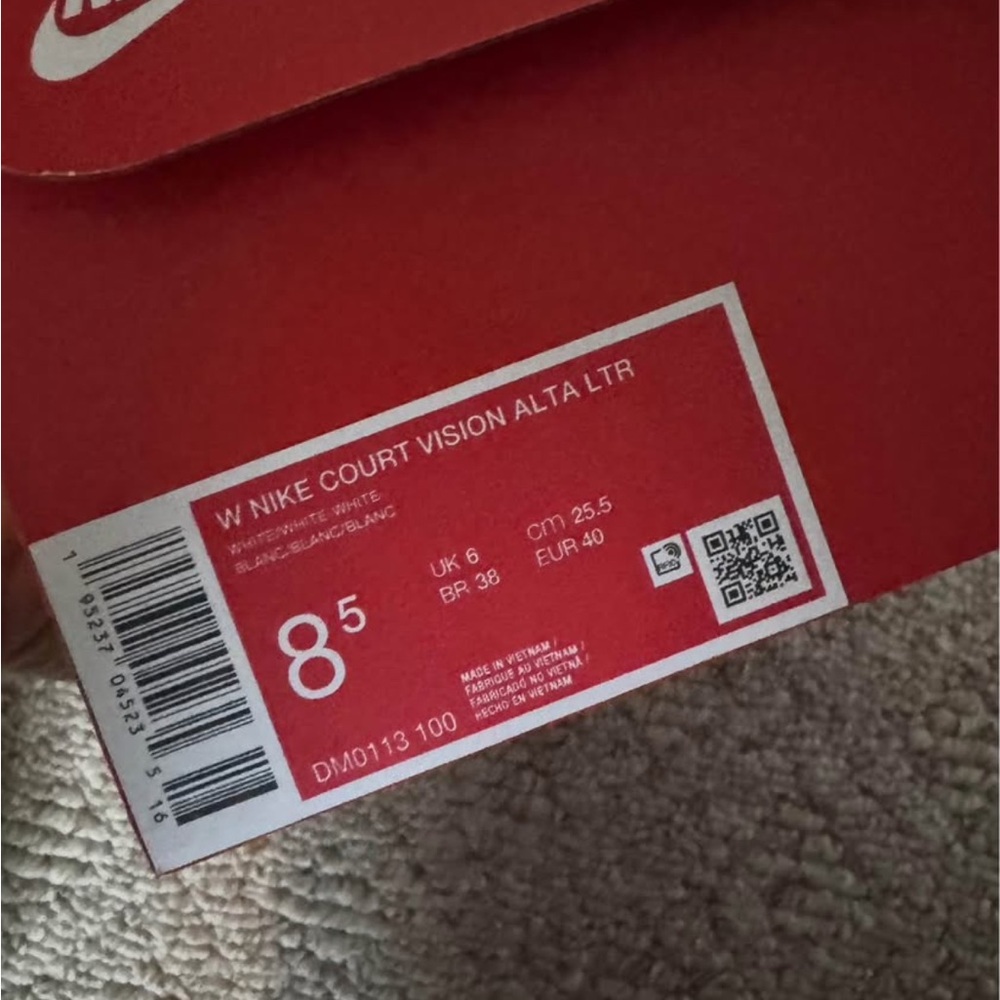 Nike Court Vision Alta LTR in White and Red